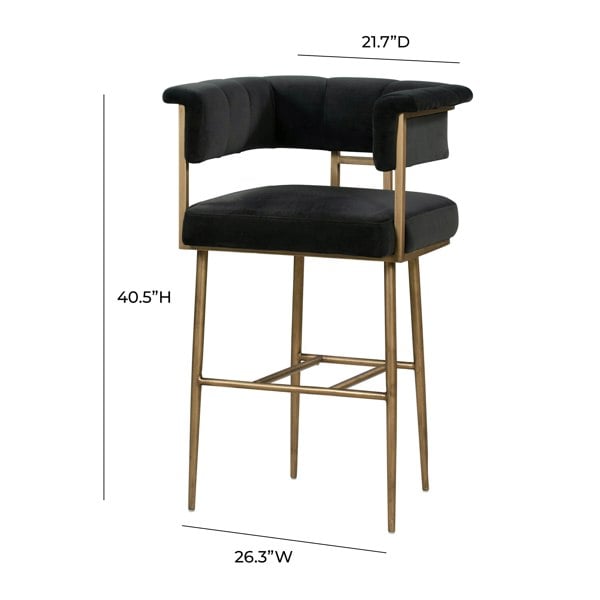 Furniture Edit Astrid Grey Velvet Bar Stool