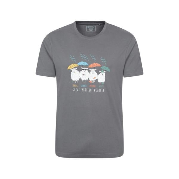 Mountain Warehouse Mens Great British Weather T-Shirt - Charcoal