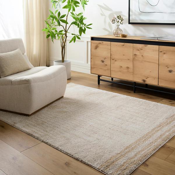 Livabliss Fossay Shag-Washable Beige Brown Green Grey Global High Pile Rug