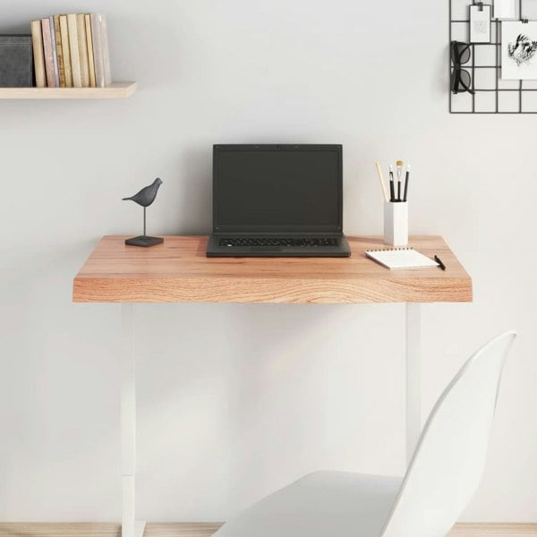 Berkfield Table Top Light Brown 80x40x6 cm Treated Solid Wood Oak