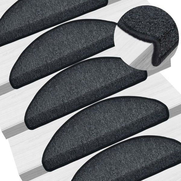 Berkfield Stair Mats 10 pcs 65x24x4 cm Dark Grey