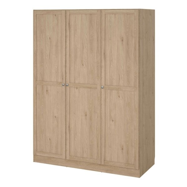 Wyld Haus Cherryfern Natural Oak Wood Wardrobe 3 Frame Doors