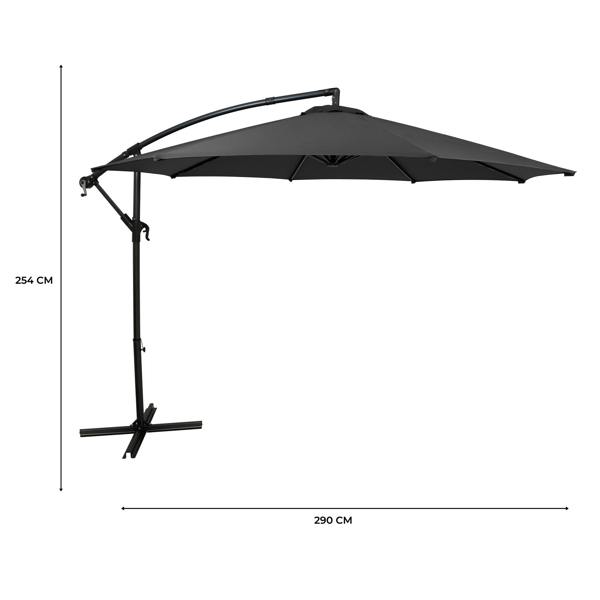Jardi Cantilever Parasol 3m – Grey