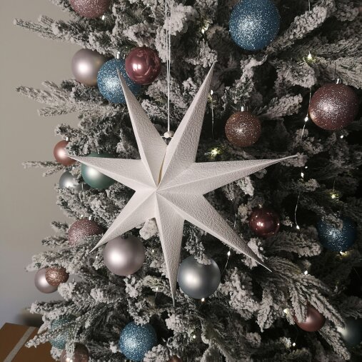 Samuel Alexander 38cm White Paper Foldable Star Christmas Decoration