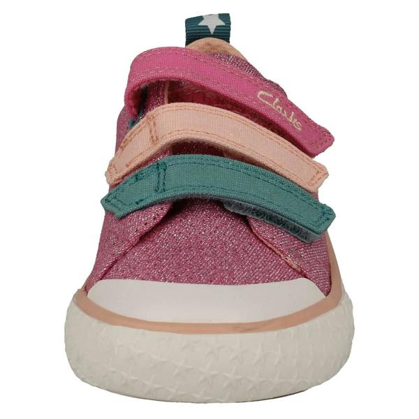 Clarks Childrens Clarks Animal Detailed Hook & Loop Canvas Shoes Foxing Play