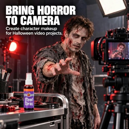 Shatchi Blood Spray 10 Pack Fake Blood Spray for Halloween Costumes, SFX and Theatrical Makeup