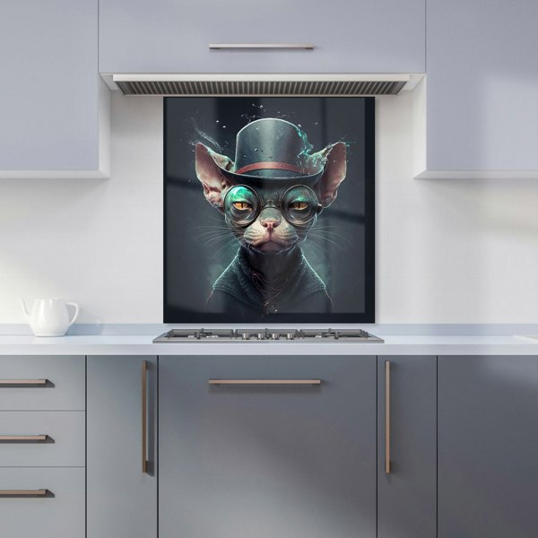 Warren Reed - Designer Sphynx Cat With Glases Splashart Kitchen Splashback