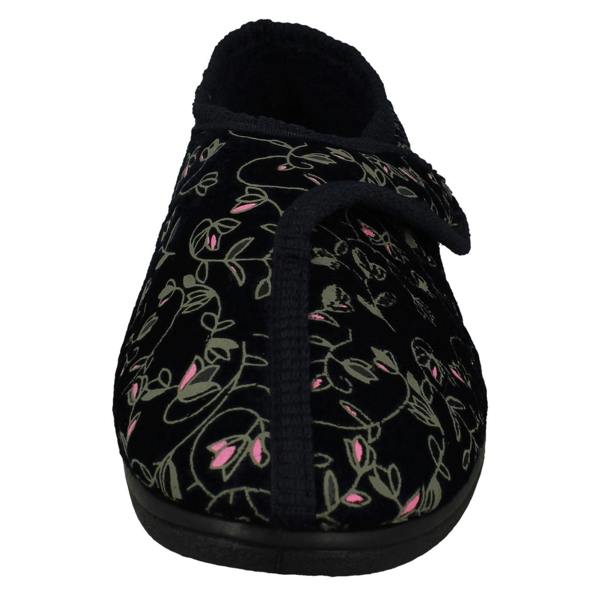 Jo & Joe Ladies Jo & Joe Floral Detailed Hook And Loop Slippers Eva