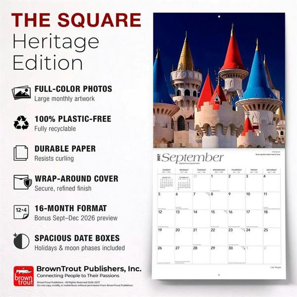 Las Vegas Calendar 2027, Wall Calendars, Month To View, Travel, Gift