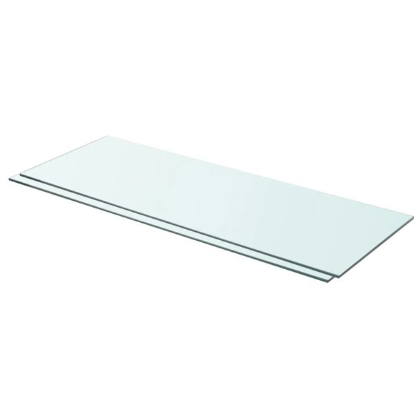 Berkfield Shelves 2 pcs Panel Glass Clear 80x30 cm