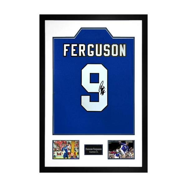 Duncan Ferguson Signed Everton Shirt Premium Frame