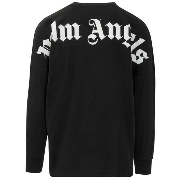 Palm Angels Mens Classic Logo Long-Sleeved T-Shirt - Black - 