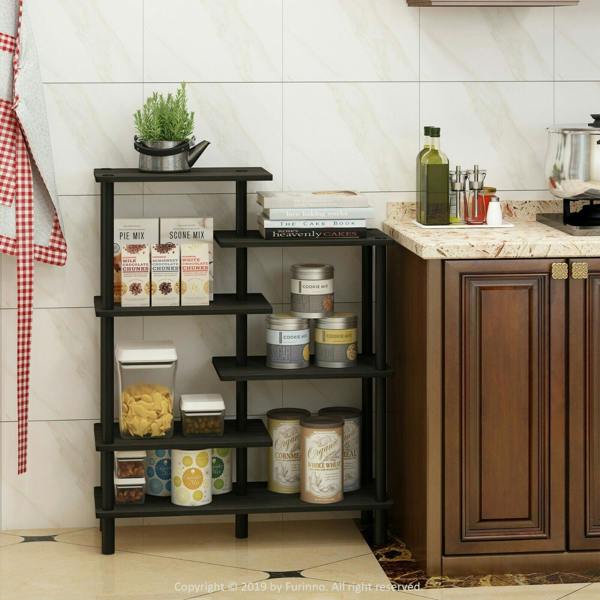 WALPLUS Turn-N-Tube 6-Tier Accent Display Rack, Espresso/Black perfect for organized storage and display