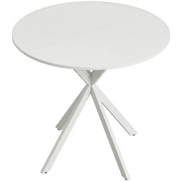 80cm Industrial Round Dining Table - White