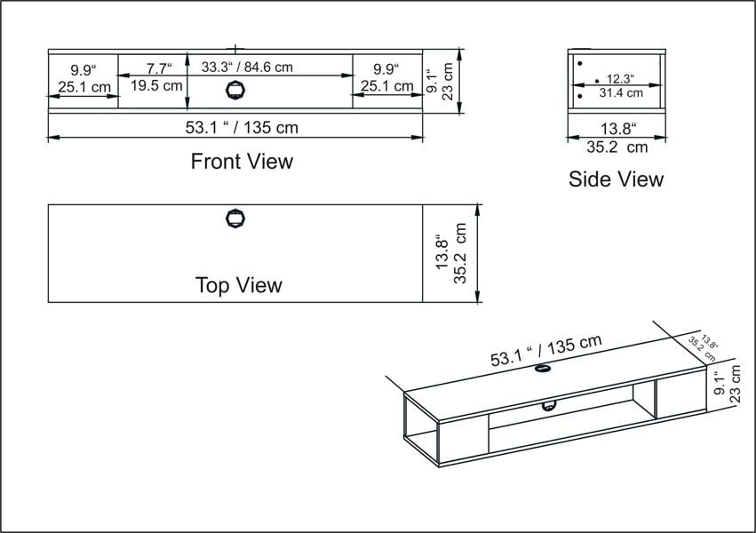 Decorotika Peti Modern Tv Stand TV Cabinet for TV's up to 61"