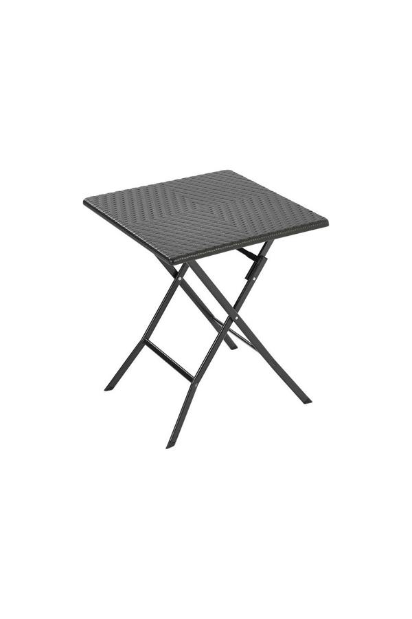 Living and Home Square Rattan Folding Outdoor Bistro Table Garden Dining Table