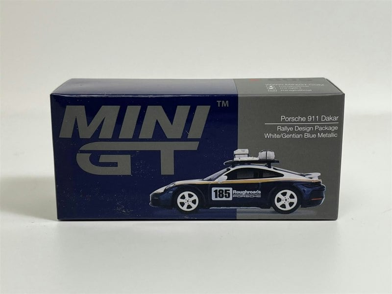 Mini GT Porsche 911 Dakar Rallye Design Package White Gentian Blue Metallic LHD 1:64 Mini GT MGT00805L