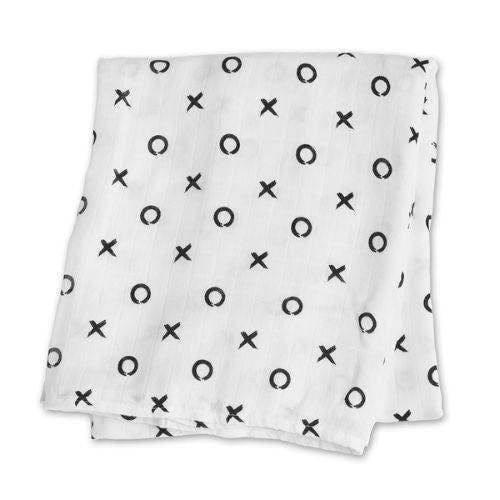 Lulujo - Hello World Bamboo Hat and Swaddle Gift Set - Hugs & Kisses