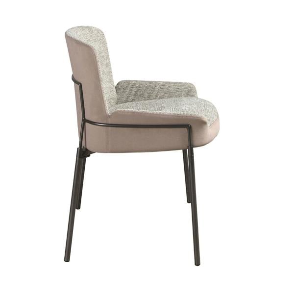 Angel Cerdá Grey Fabric and Brown Velvet Chair 4171