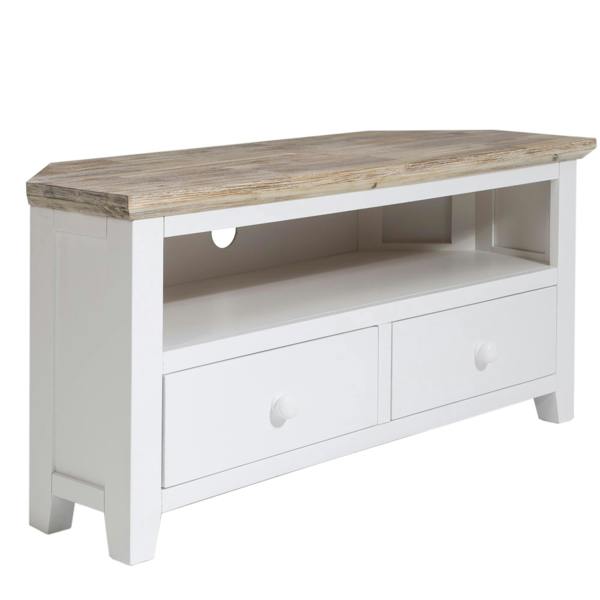 Statement Furniture Florence Wooden Corner TV Unit With 2 Drawers and Shelf