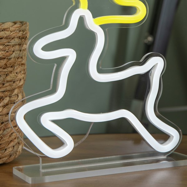 Samuel Alexander 25cm Light up Christmas Reindeer Table Top Neon Sign