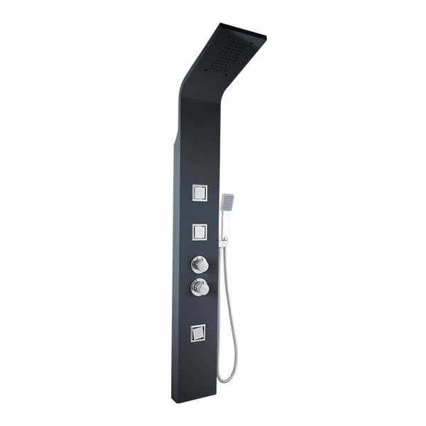 Flode Lulia | Thermostatic Shower Panel | 3 Inset Body Jets | Black