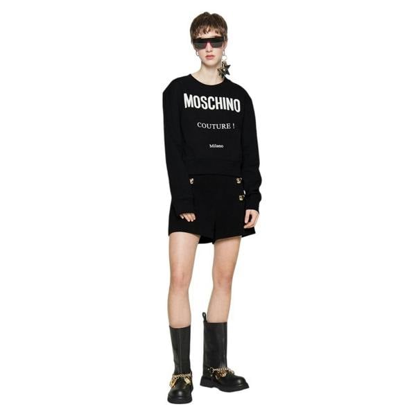Moschino Womens Couture Milano Sweatshirt - Black - 