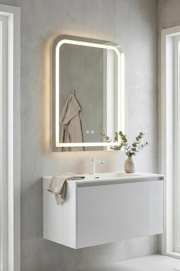 Living and Home Wall Mounted Oval LED Bathroom Mirror