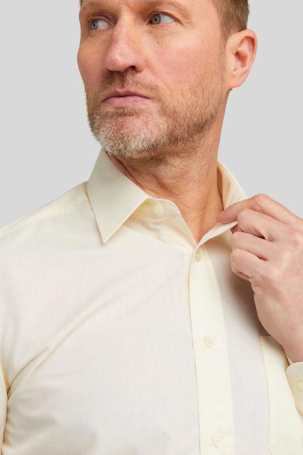 Cream Classic Easy Care Long Sleeve Shirt