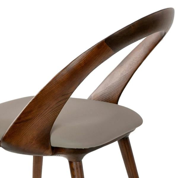 Angel Cerdá Walnut and mink leatherette chair 4063
