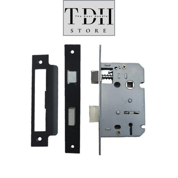 EDH Door Hardware Matt Black Victorian Scroll Door Handles – Handle Only, Handle + Lock or Lock Only – 150mm x 43mm