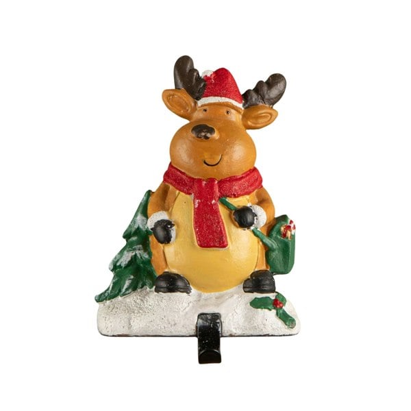 Samuel Alexander 13cm Premier Christmas Stocking Hanger Decoration in Reindeer Design