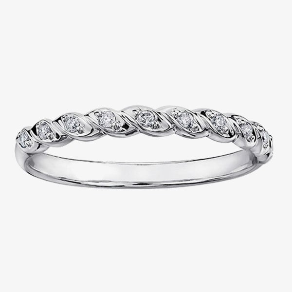 T. H. Baker 9ct White Gold 0.08ct Diamond Rope Half Eternity Ring CH565WG-10