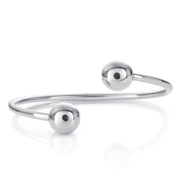 Zavana Stainless Steel Torque Bangle Cuff Bracelet for Women, Open Cuff Design