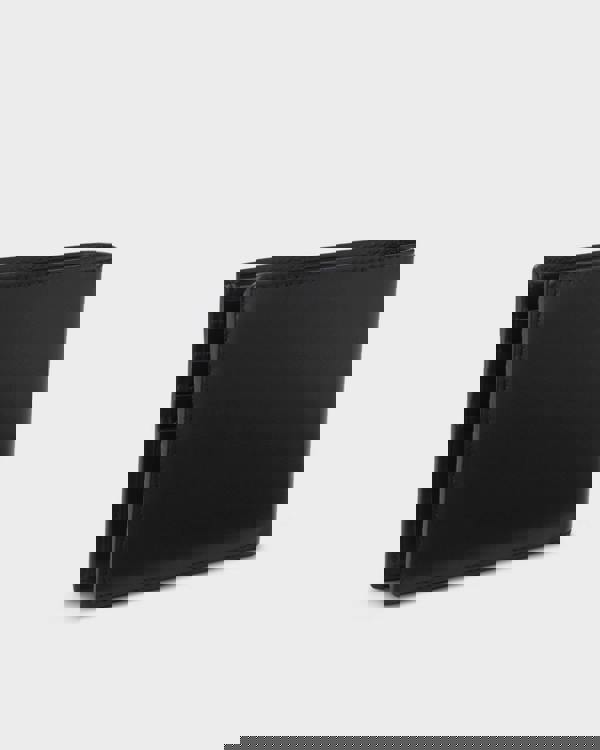 HUGO Tibby Mens Leather Billfold Wallet with Red Stacked Logo  - Black 001