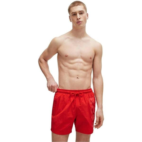 Boss Mens Octopus Swim Shorts - Bright Red - 