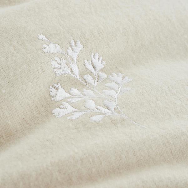 Bianca Brushed Cotton Embroidery Leaf Duvet Cover Set Natural