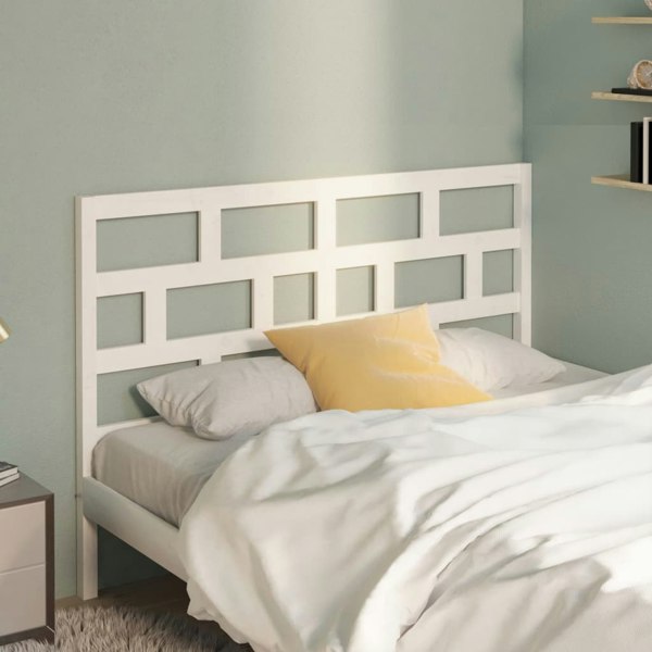 Berkfield Bed Headboard White 126x4x100 cm Solid Wood Pine