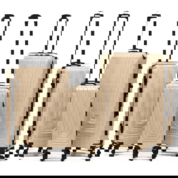 Flight Knight Set of 3 Hard Shell Suitcases Carry On Cabin & Check in Hold Luggage