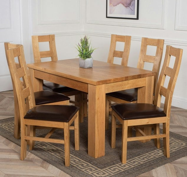 That's Furniture Dakota Small Oak Dining Table with Yale Oak Chairs