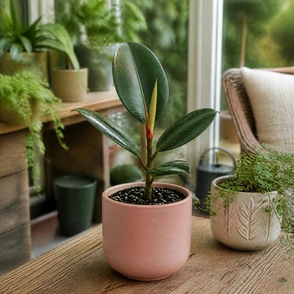 Ficus Robusta Rubber Plant 17cm Pot – Easy Care Indoor Houseplant Plants By Post