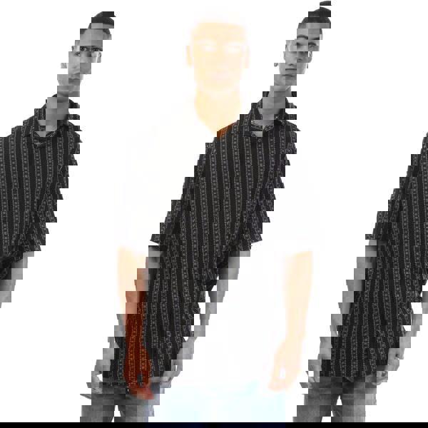 Off White Mens Arrow Stripes Bowling Shirt - Black - 