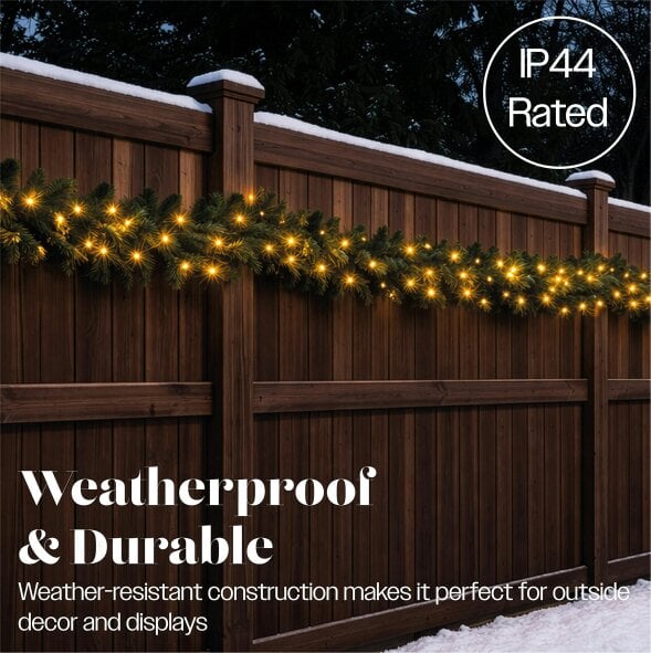 Scotts of Stow Xmas Haus LED 5m Green Garland Outdoor Decoration with Timer