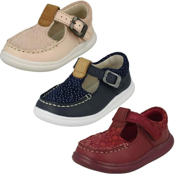 Clarks Girls Clarks Polka Dot Detailed T-Bar Shoes Cloud Rosa T