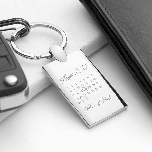 Personalised Special Date Keyring - lifestyle shot