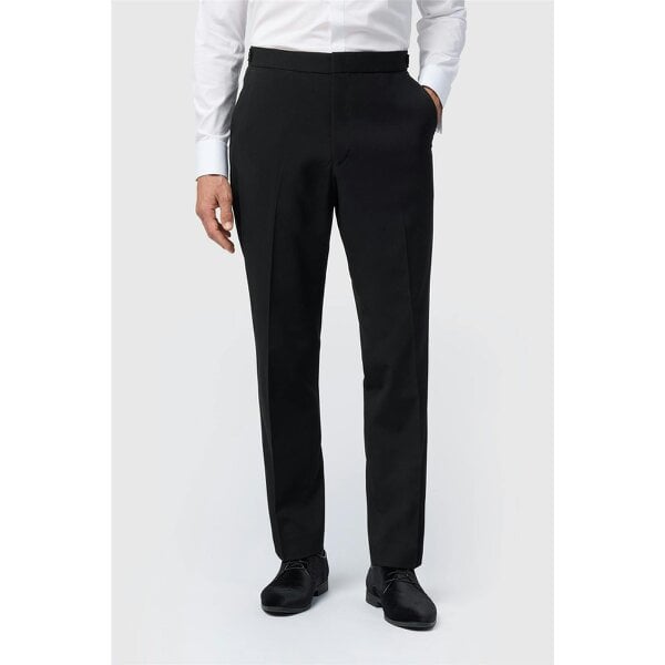 Limehaus Black Side Stripe Stretch Tuxedo Trousers