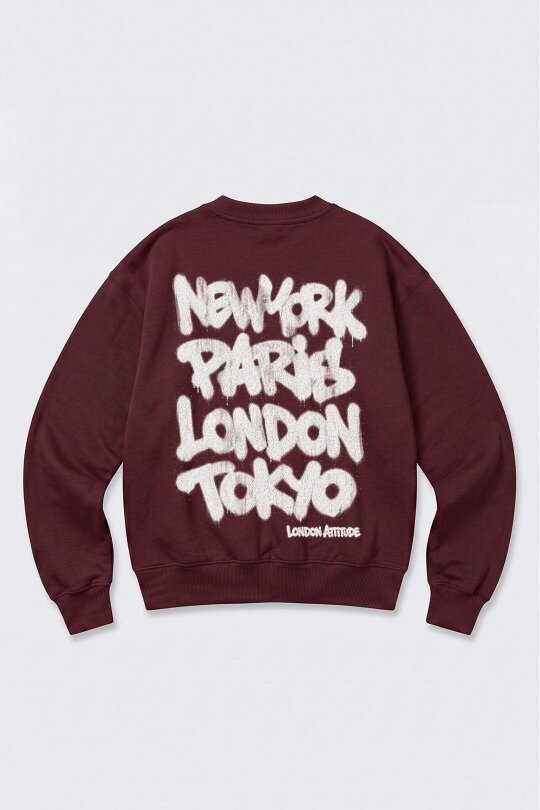 London Attitude Oversized Heavyweight City Graffiti Sweatshirt