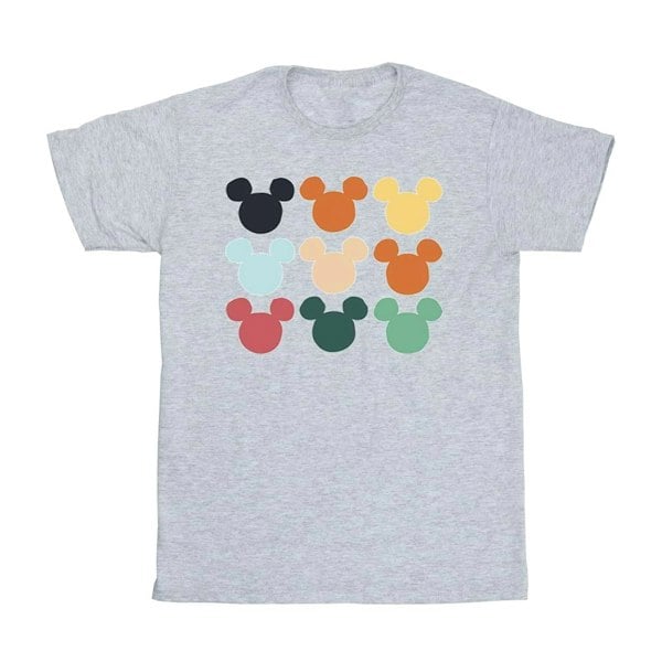 Disney Boys Mickey Mouse Heads Square T-Shirt - Sports Grey