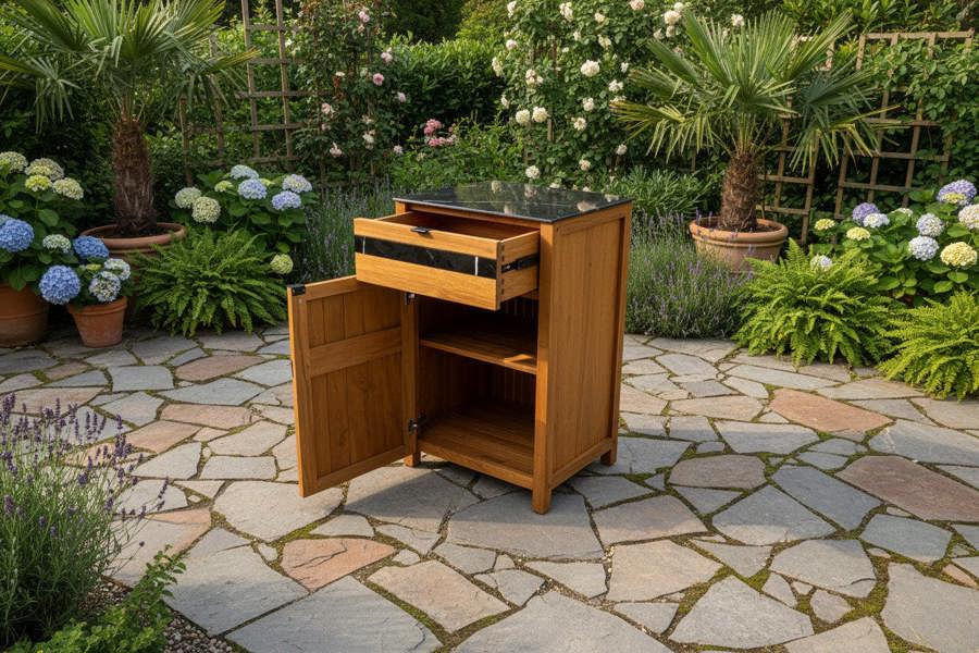 Ocean Designs Avellino Teak Outdoor Kitchen Door and Drawer Unit