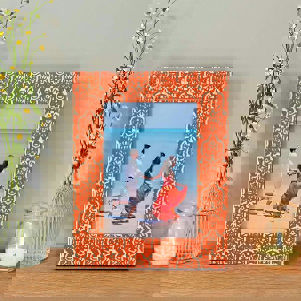 Paper High Vidya Orange Patterned Photo Frame